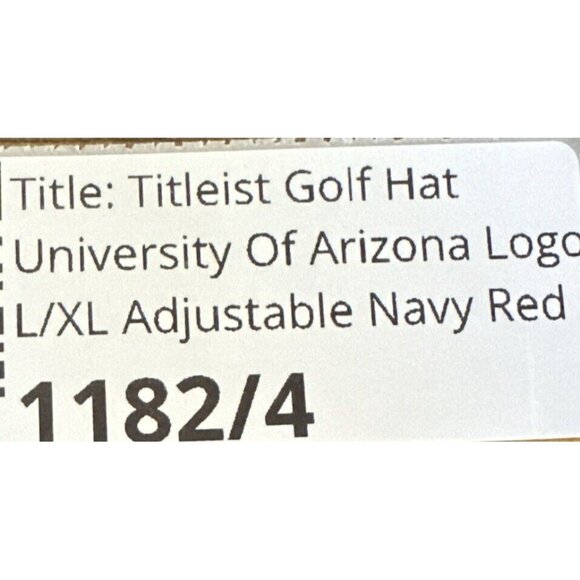 Titleist Golf Hat University Of Arizona Logo LXL Adjustable Navy Red Embroidered - Picture 15 of 15